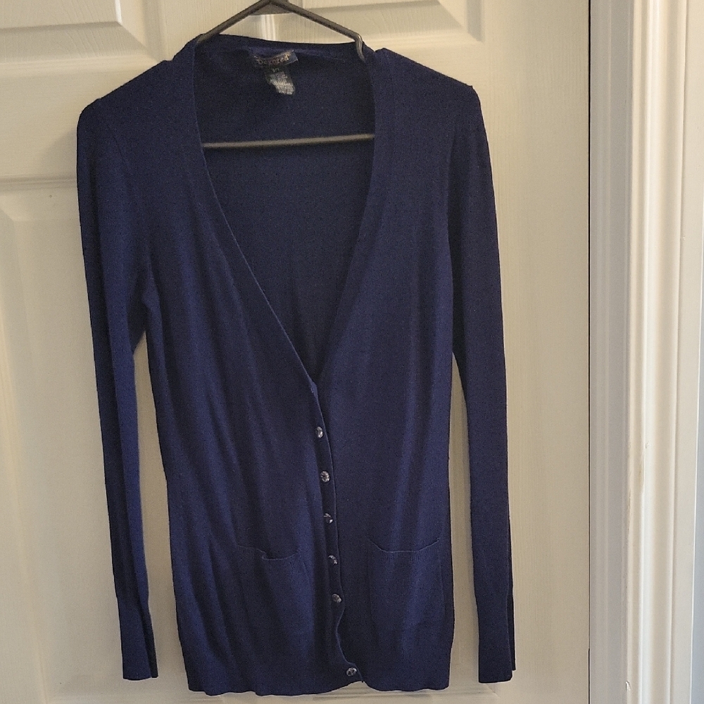 Classic Blue Cardigan Sweater